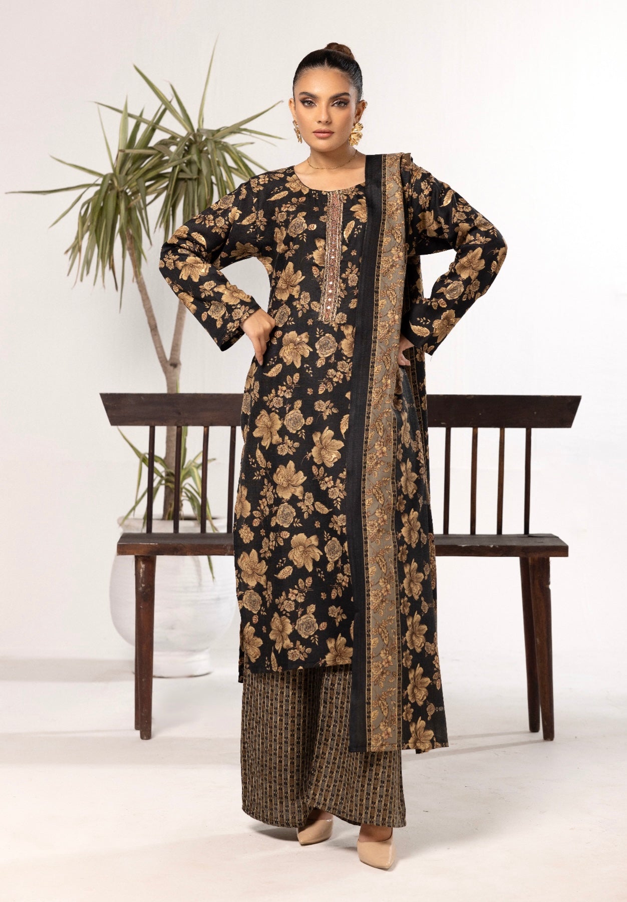 SIMRANS ‘Sana’ | Linen Prints Readymade | SM679