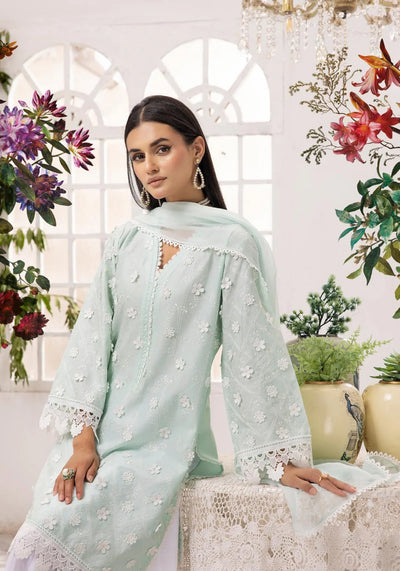 SIMRANS ‘Image’ | Embroidered Chikenkari Shararah Readymade | SM571 (Turquoise)