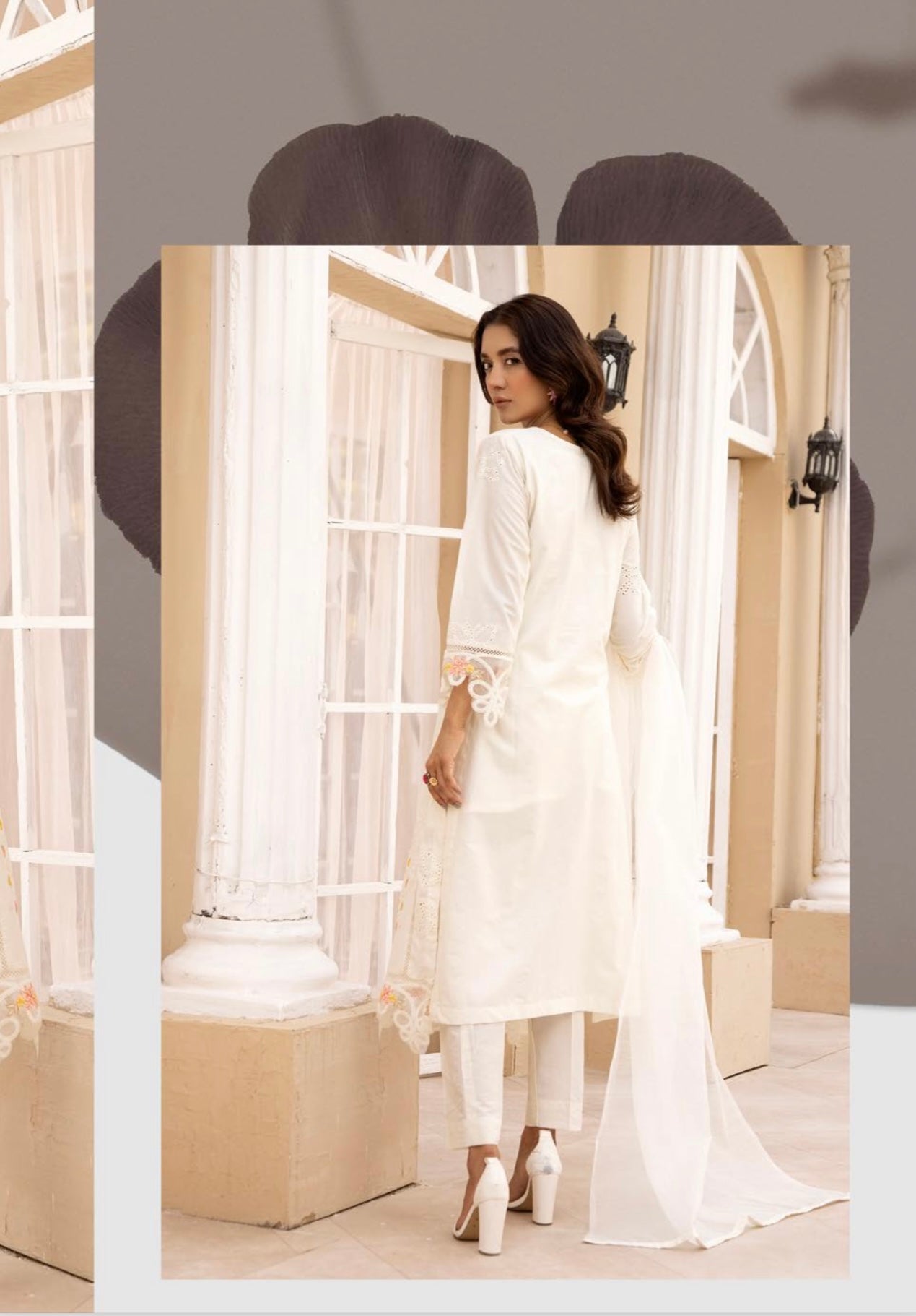 SIMRANS ‘Maria B Inspired’ | Embroidered Cotton Mother & Daughter Readymade | SM583 (White)