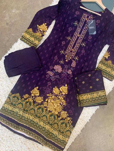 ROSHNI Embroidered Linen 3pc Readymade | HL326