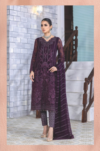 SIMRANS ‘Erica’ | Embroidered Chiffon Readymade | SM642