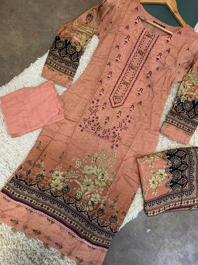 ROSHNI Embroidered Linen 3pc Readymade | HL350