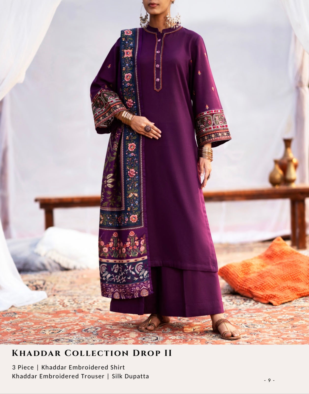 Casuallite ‘Basera’ | Embroidered Khaddar 3pc Readymade | HT264