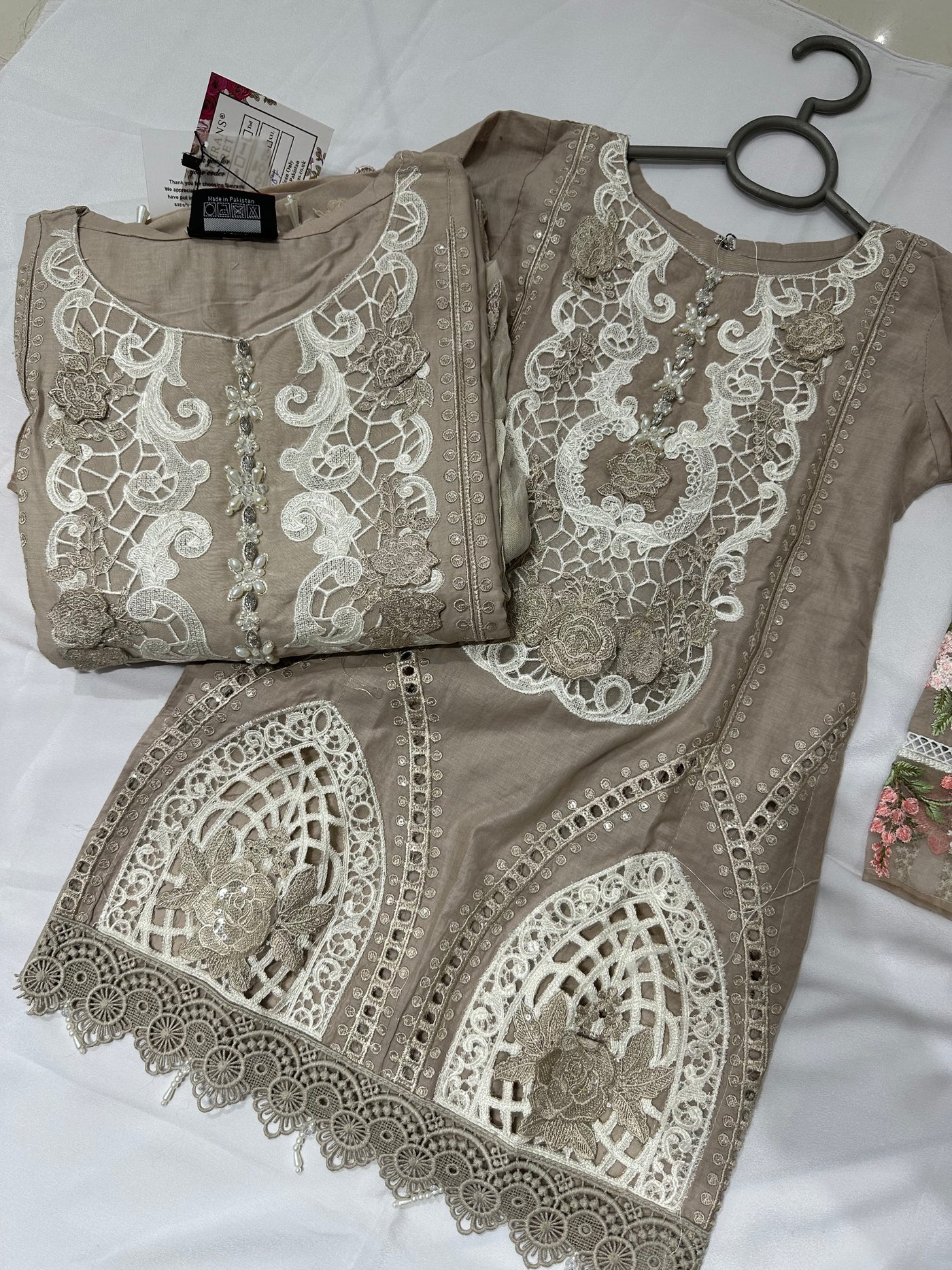 SIMRANS ‘Maria B Inspired’ | Embroidered Cotton Mother & Daughter Readymade | SM566 (Brown)