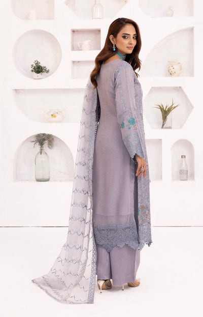 SIMRANS ‘Maria B Inspired’ | Embroidered Chiffon Readymade | SM742 (Grey)