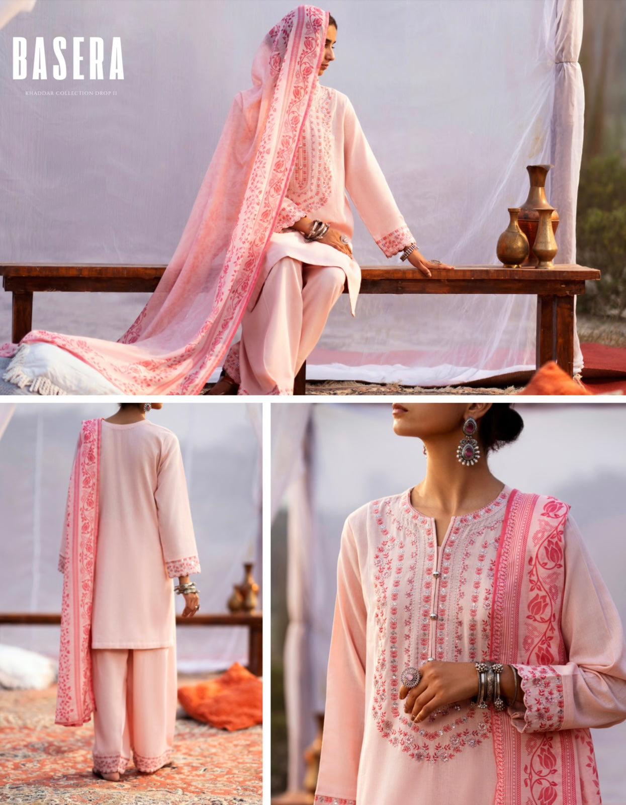 Casuallite ‘Basera’ | Embroidered Khaddar 3pc Readymade | HT265