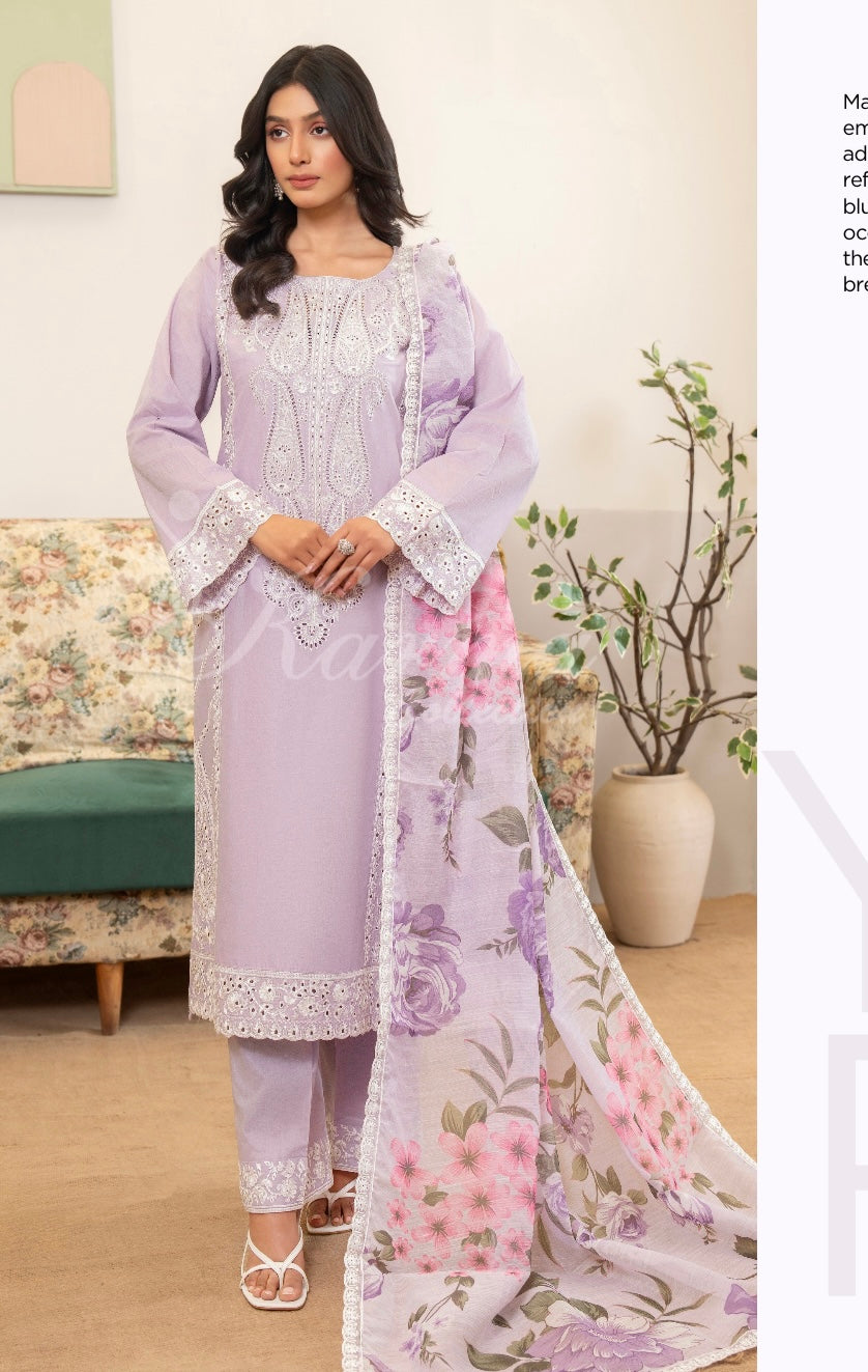 KARMA ‘Kayseria Vol 1’ | Embroidered Cotton Readymade | KC-1417 (Purple)