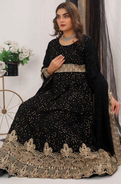 KHADIJAH’S | Chiffon Embroidered Frock Readymade | KJ115