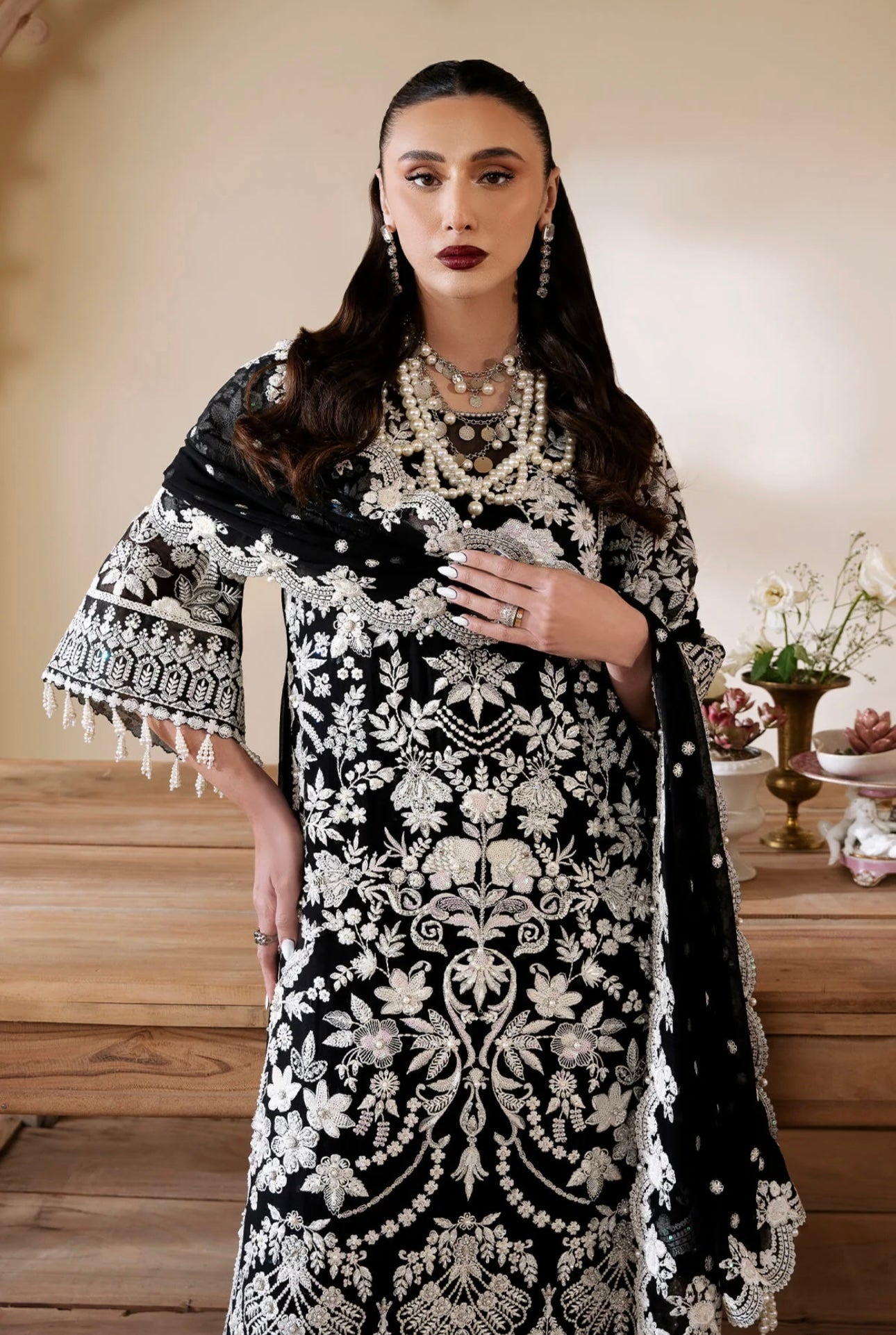 IMROZIA|SERENE PREMIUM ‘Muse’ | Embroidered Chiffon Readymade | S-1082