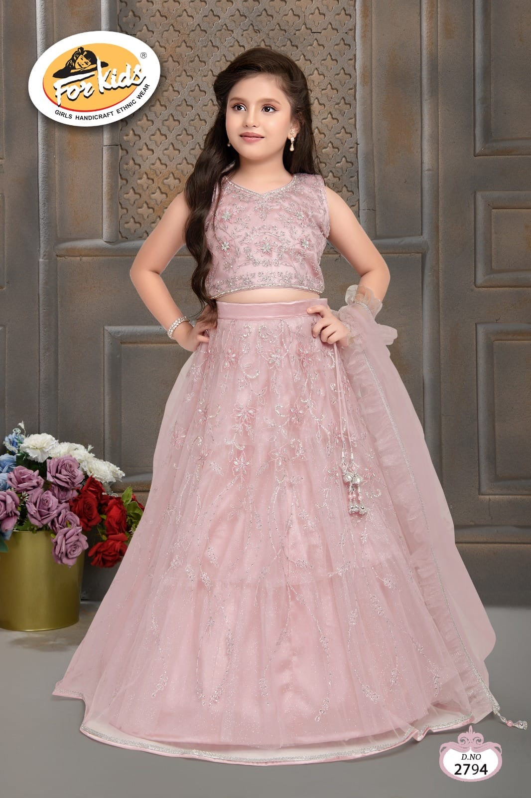 FK Kids Pret | Embroidered Net Ready To Wear | FK111