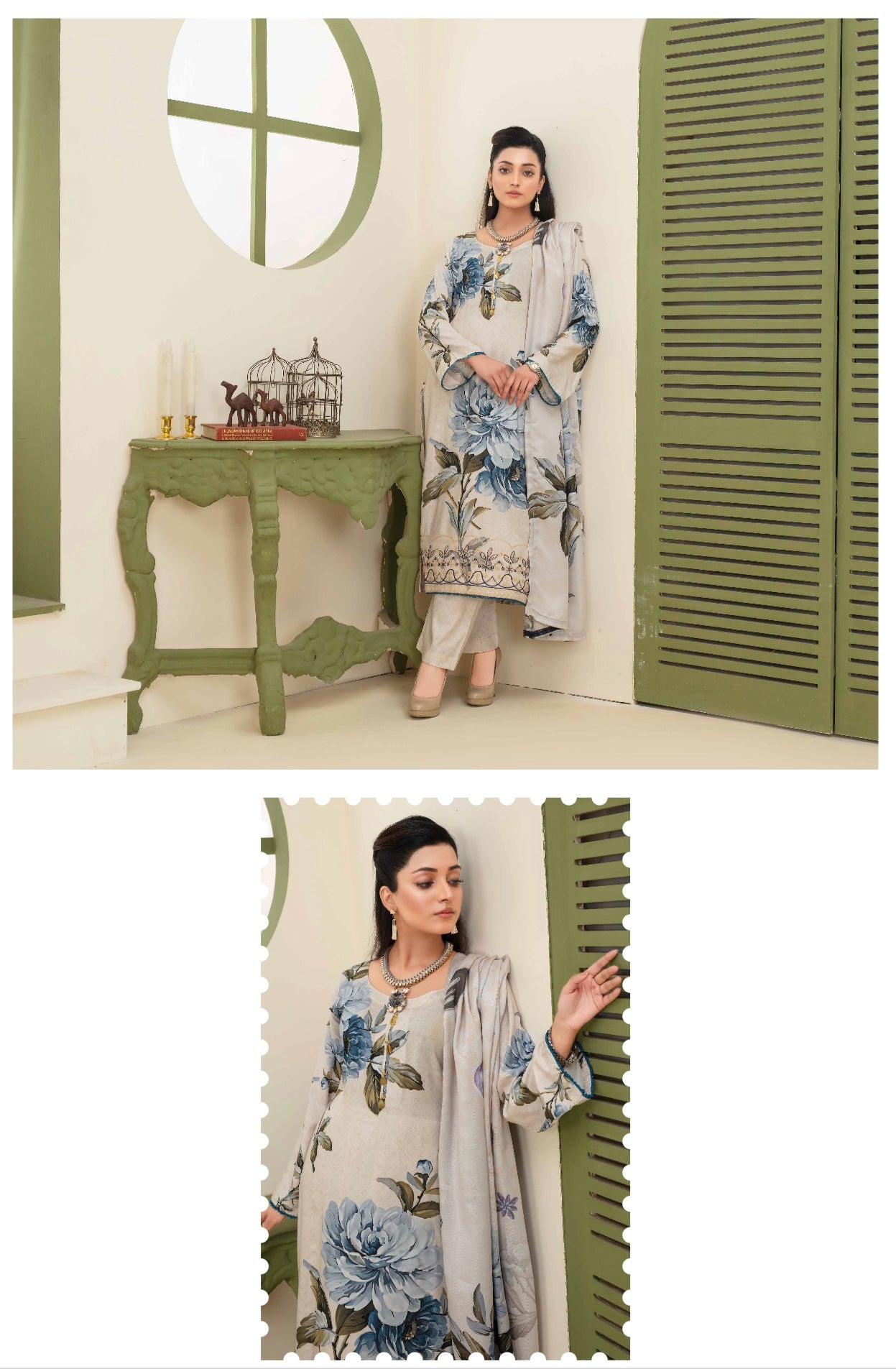 ASHYANA ‘Vol 21’ | Embroidered Handwork Linen 3pc Readymade  | ARD04