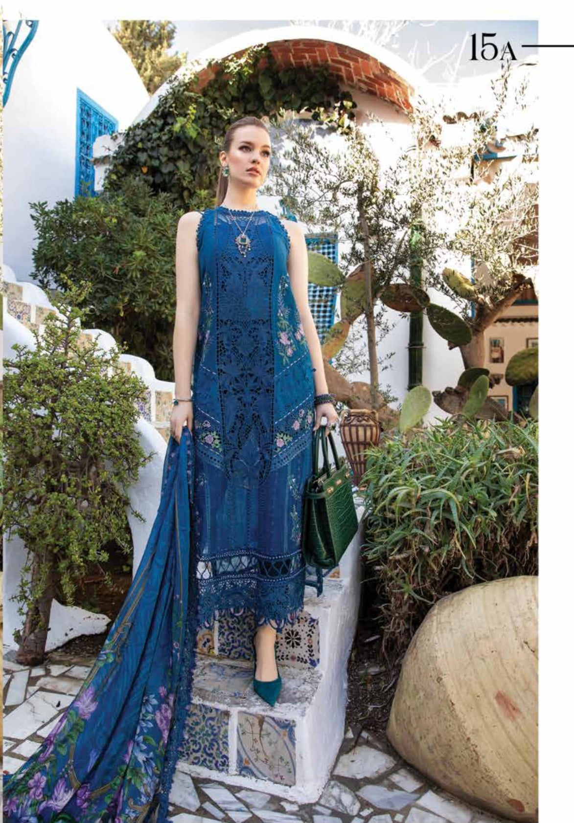 Maria B Inspired | Embroidered Cotton Readymade  | HT316 (Blue)