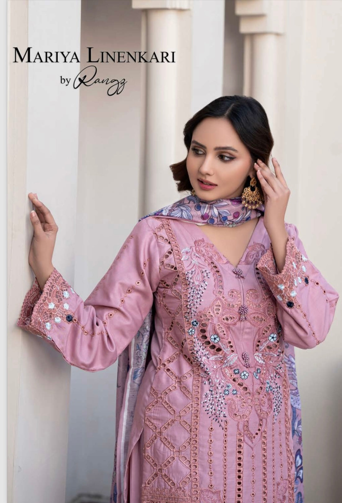 RANGZ ‘Mariya’ | Embroidered Linenkari Readymade | RGZ041