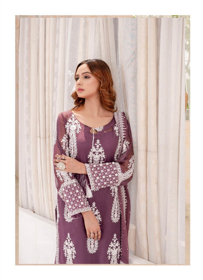 SOFIA KHAS ‘Jaan-e-Adaa’ | Embroidered Chiffon Readymade | JS160 (Purple)