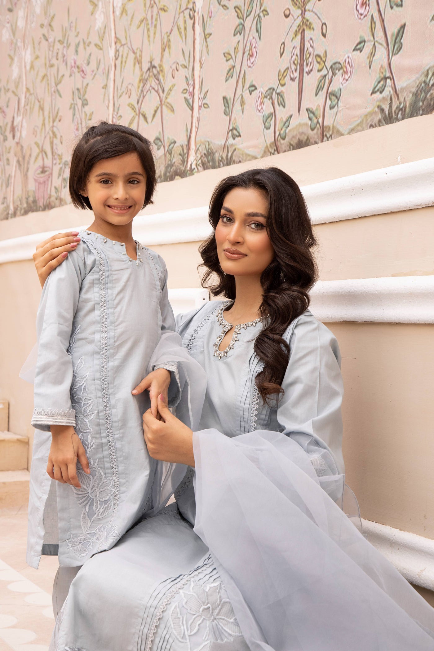 SIMRANS ‘Nakhra 6.0’ | Embroidered Cotton Mother & Daughter Readymade | SM770