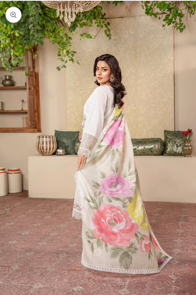 KARMA ‘Kayseria Vol 1’ | Embroidered Cotton Readymade | KC-1419 (Cloudy White)