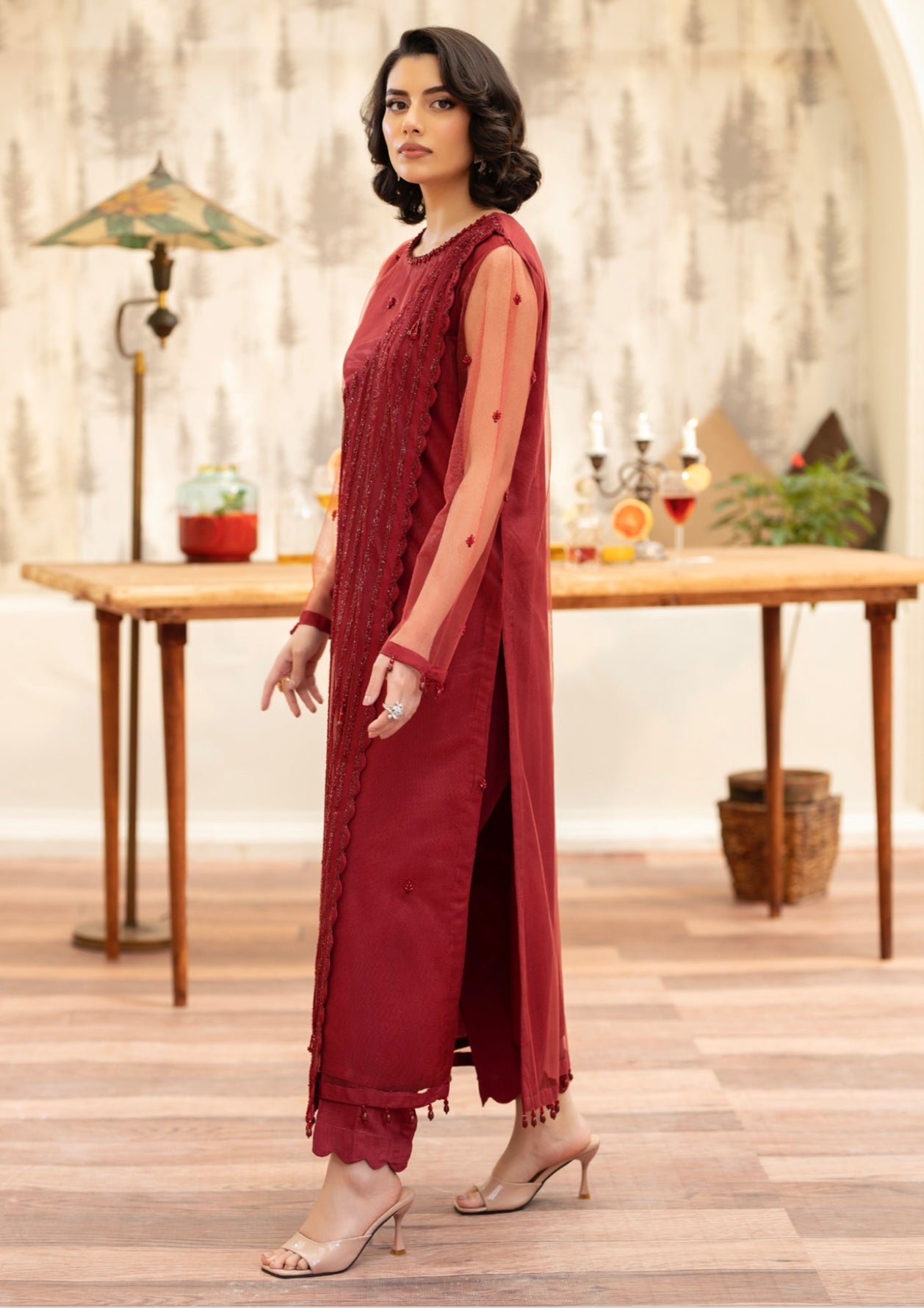 AIN | Embroidered Chiffon Readymade | AN-91