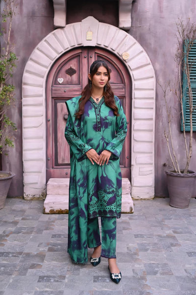 KHADIJAH’S Vol 1 | Embroidered Linen 3pc Readymade | KJ149