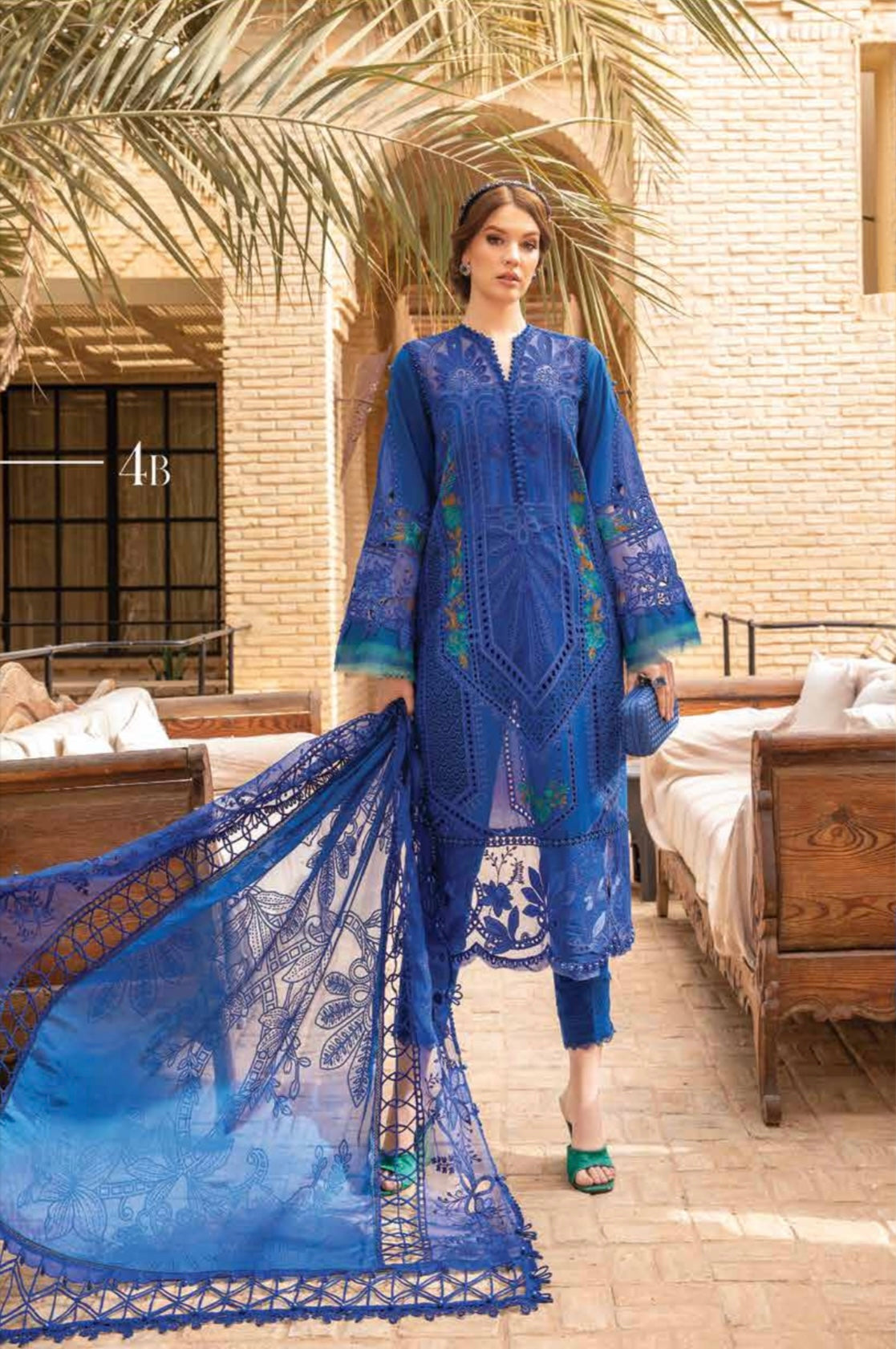 Maria B Inspired | Embroidered Cotton Readymade  | HT314 (Blue)