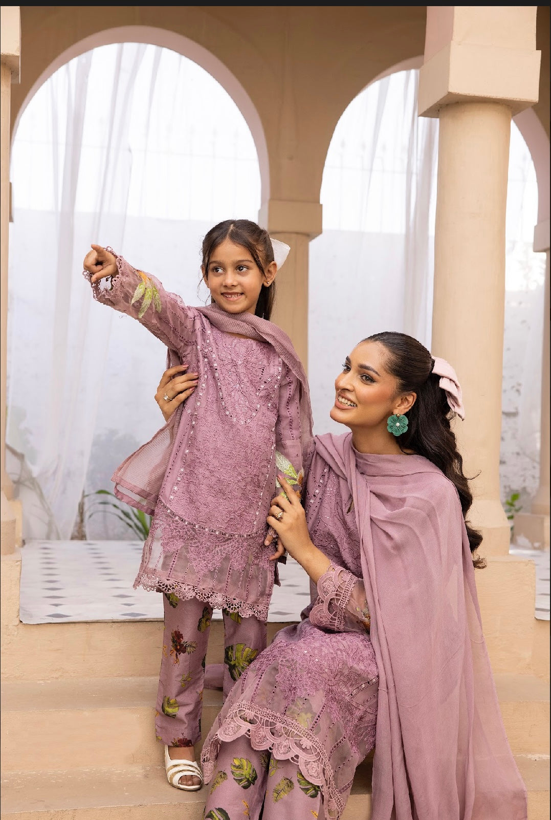 SIMRANS ‘Maria B Inspired’ | Embroidered Cotton Mother & Daughter Readymade | SM602 (Purple)