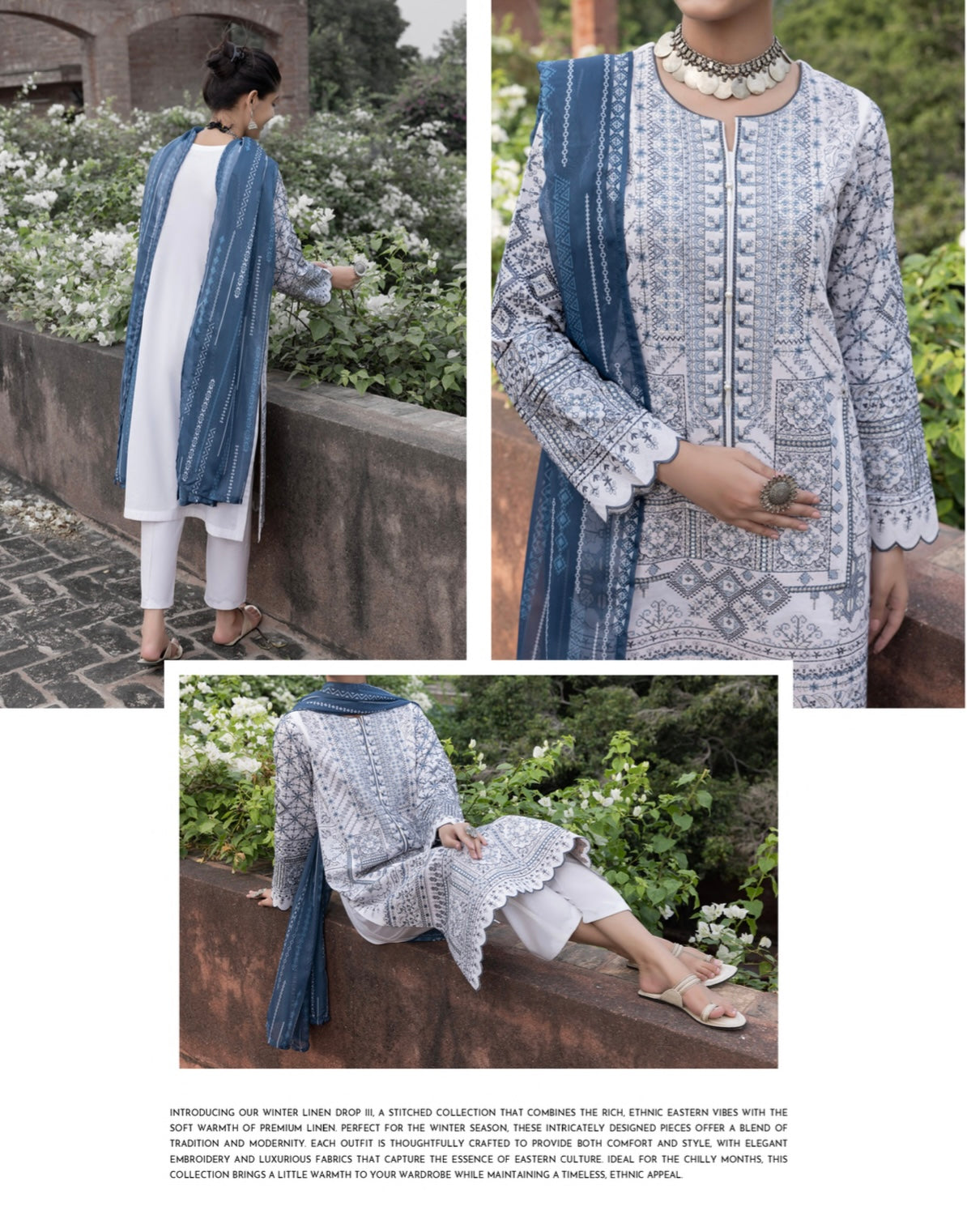 Casuallite ‘Wabasta’ | Luxury Embroidered Linen Readymade | HT237