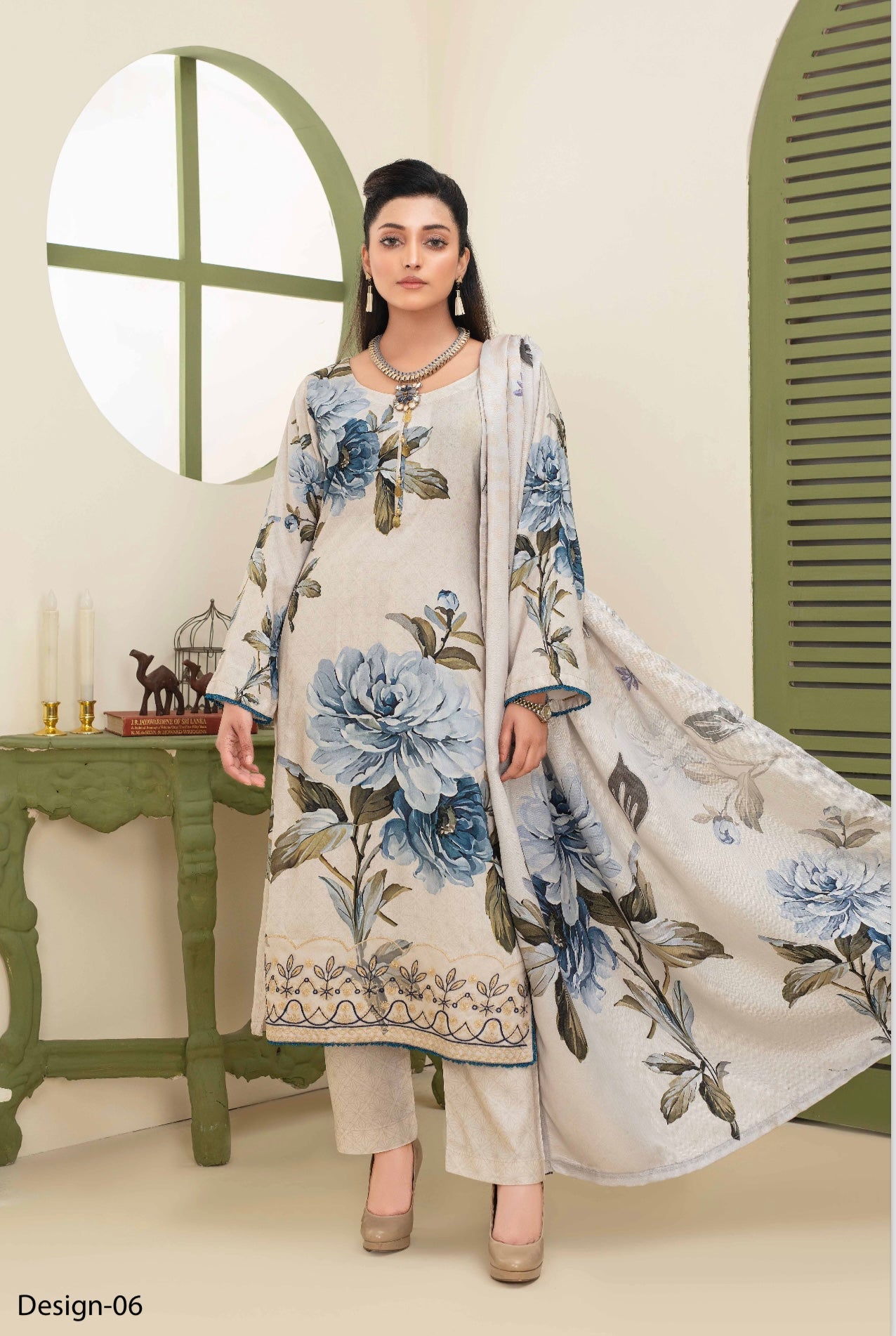 ASHYANA ‘Vol 21’ | Embroidered Handwork Linen 3pc Readymade  | ARD04