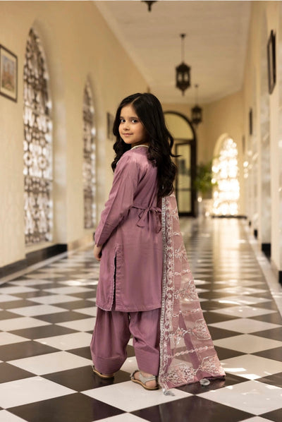 SIMRANS ‘Kaash’ | Embroidered Viscose Mother & Daughter Readymade | SM774 (Dusty Pink)