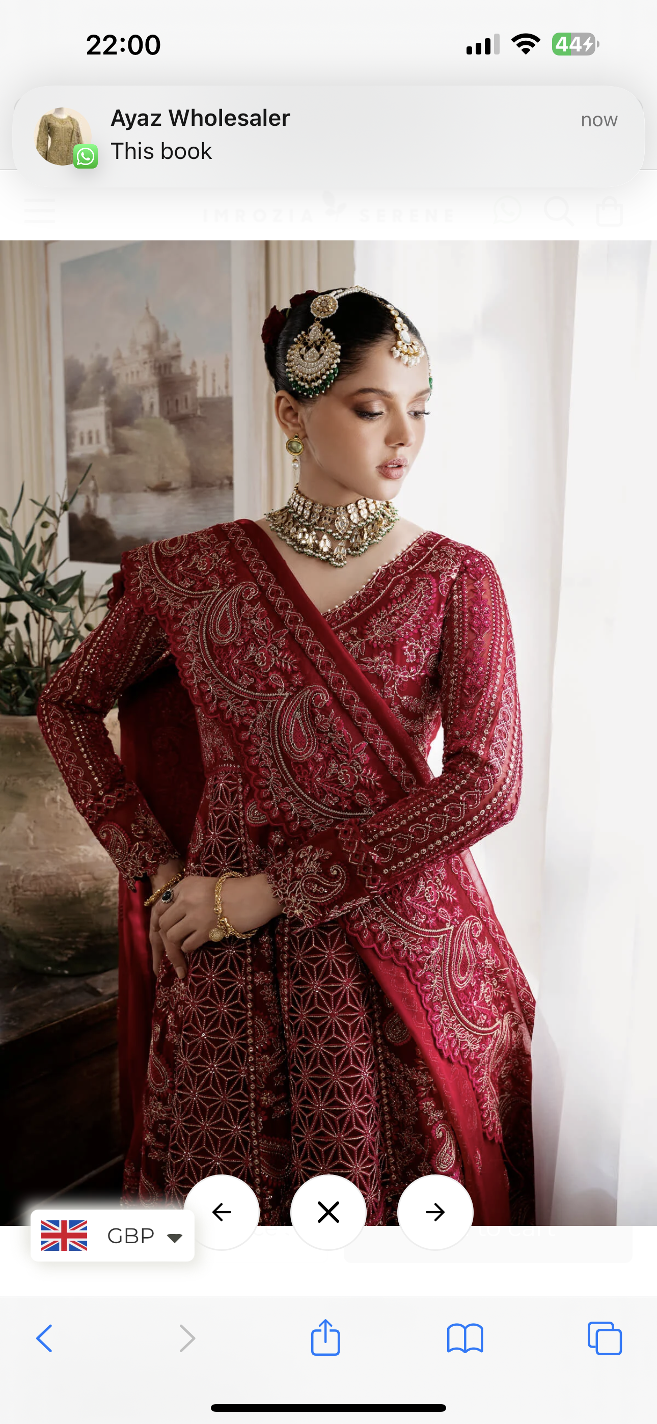 IMROZIA|SERENE PREMIUM ‘Muse’ | Embroidered Chiffon Readymade | S-1085