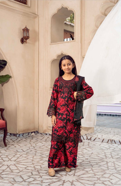 RANGZ ‘M Prints’ | Embroidered Cotton Mother & Daughter Readymade | RGZ057