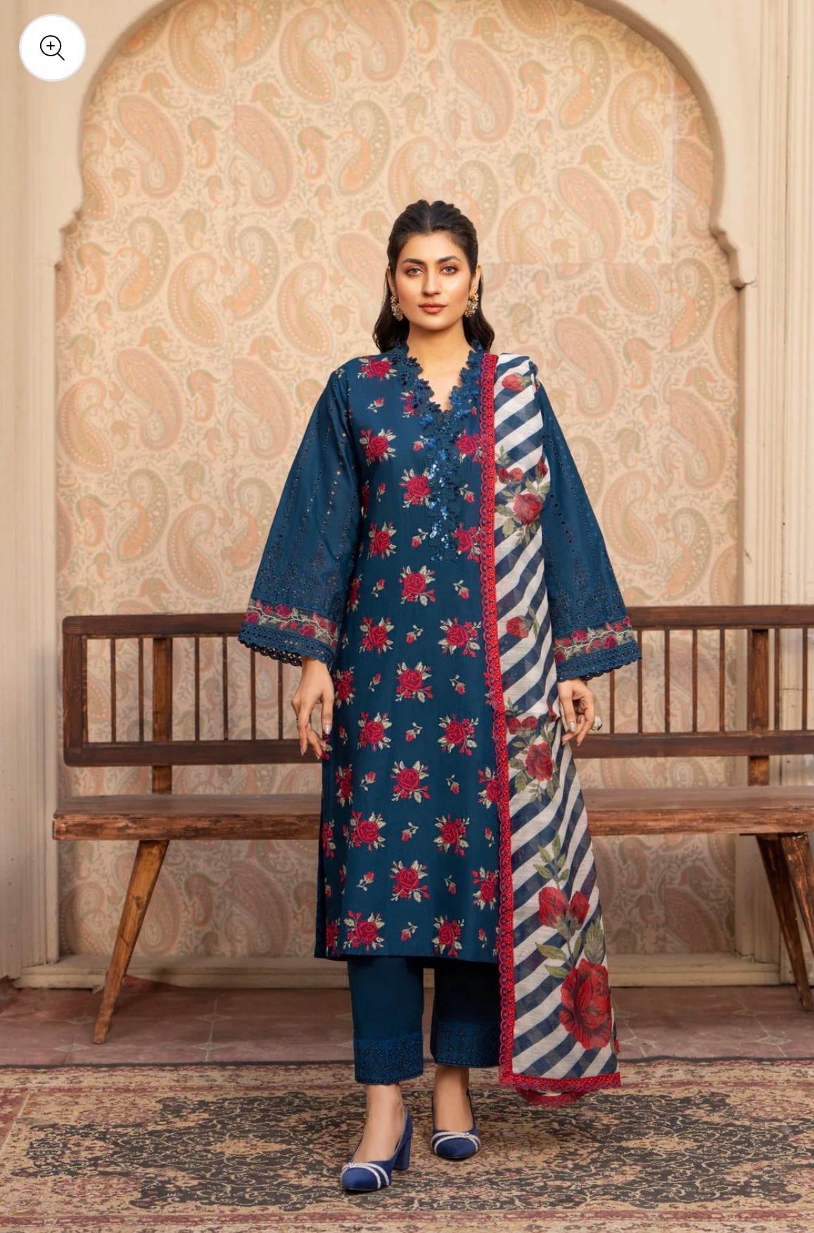 KARMA ‘Kayseria Vol 1’ | Embroidered Cotton Readymade | KC-1420 (Sapphire Blue)