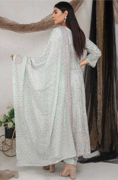 KHADIJAH’S | Chiffon Embroidered Frock Readymade | KJ118