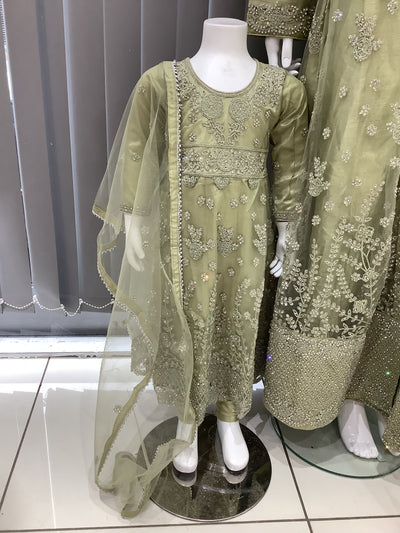 ASHA | Embroidered Net Mother & Daughter Ready To Wear Dress | AS75