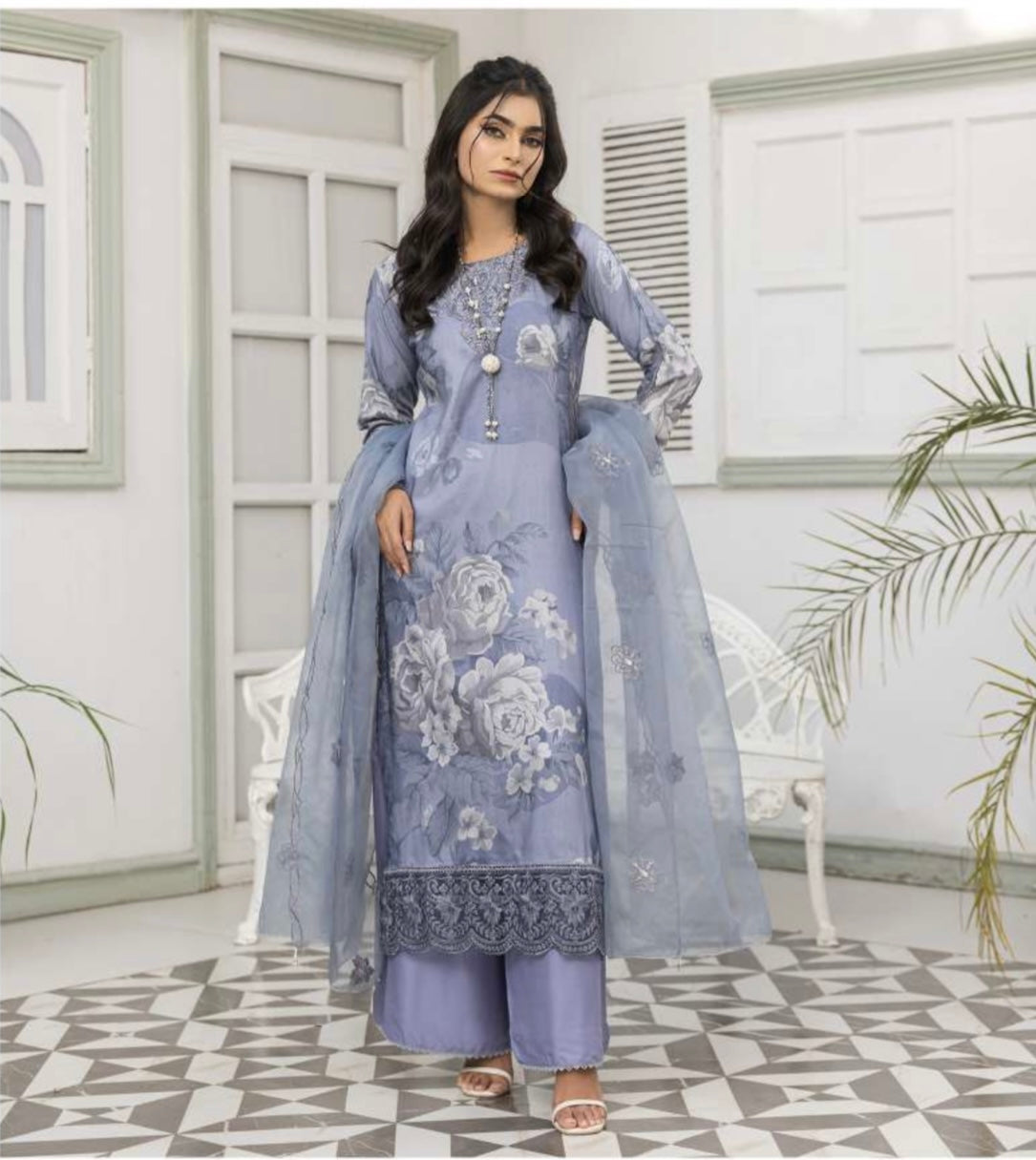 SIMRANS ‘Bahaar Vol 2’ | Embroidered Linen Readymade | SM757