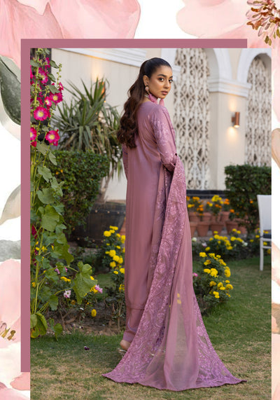 SIMRANS ‘Jannat’ | Embroidered Linen Mother & Daughter Readymade | SM772 (Mauve)