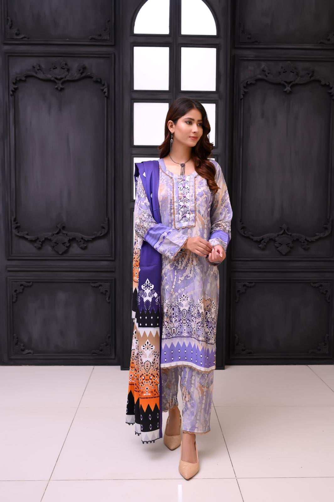 KHADIJAH’S Vol 1 | Embroidered Linen 3pc Readymade | KJ147