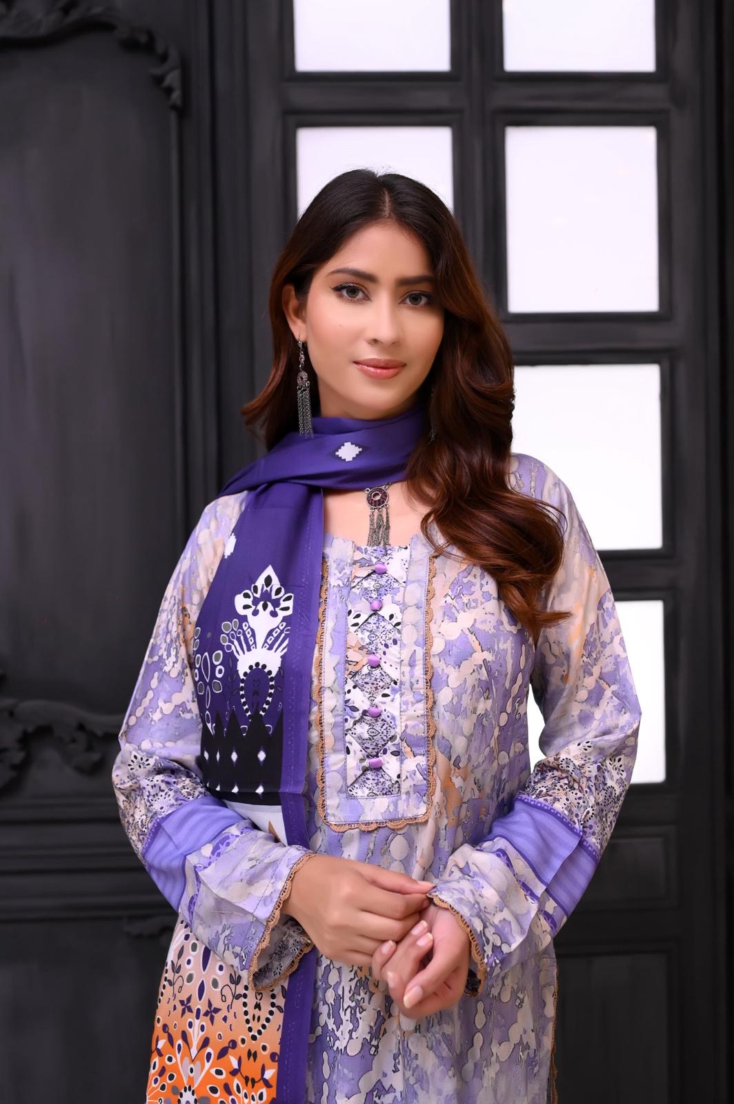 KHADIJAH’S Vol 1 | Embroidered Linen 3pc Readymade | KJ147