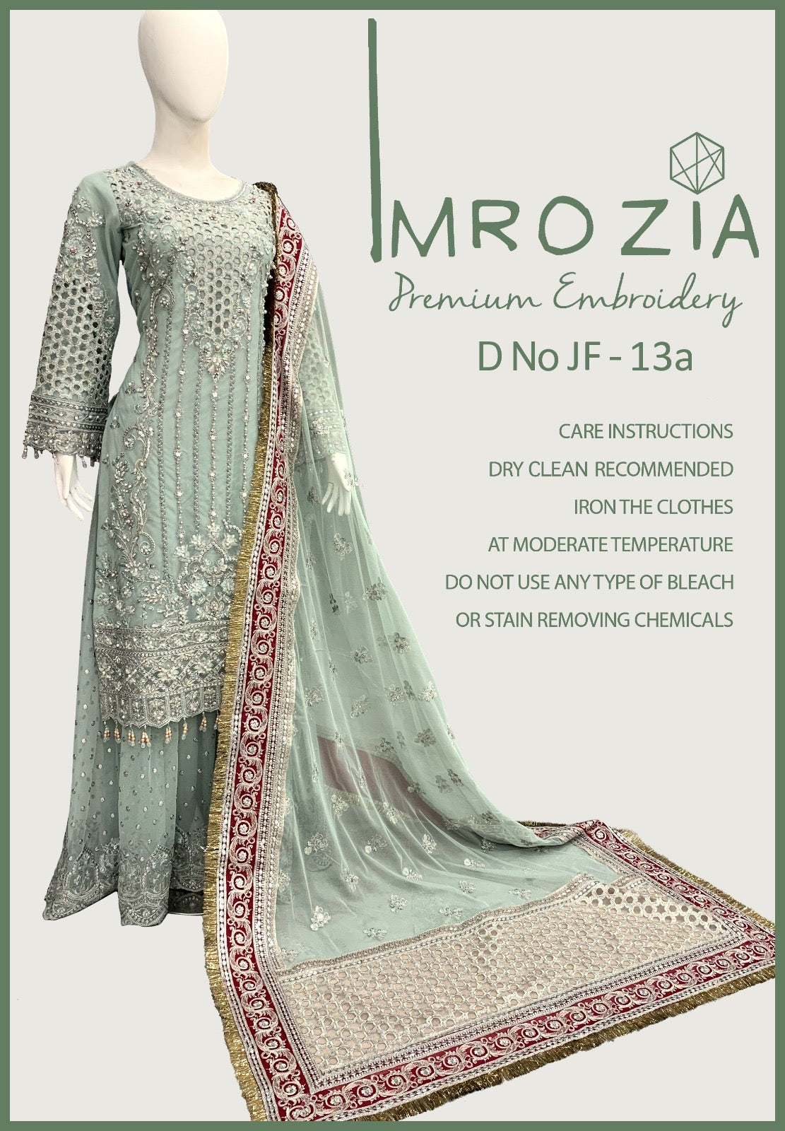 IMROZIA PREMIUM | Embroidered Net Readymade | DF-13A