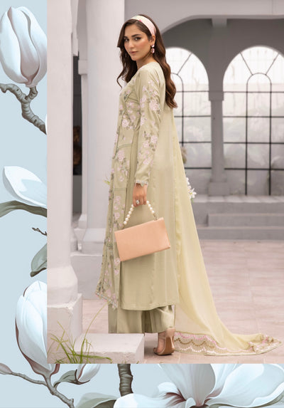 SIMRANS ‘Amelia’ | Embroidered Luxury Linen Readymade | SM701