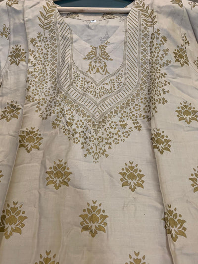 S Creations | Linen Printed 2pc Readymade | SC111 (Beige)