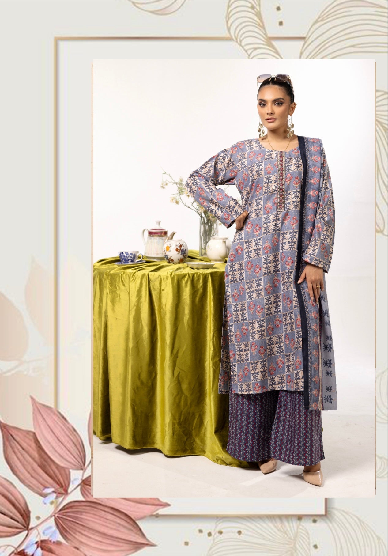 SIMRANS ‘Sana’ | Linen Prints Readymade | SM675