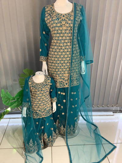 ASHA | Embroidered Net Mother & Daughter Ready To Wear | AS72