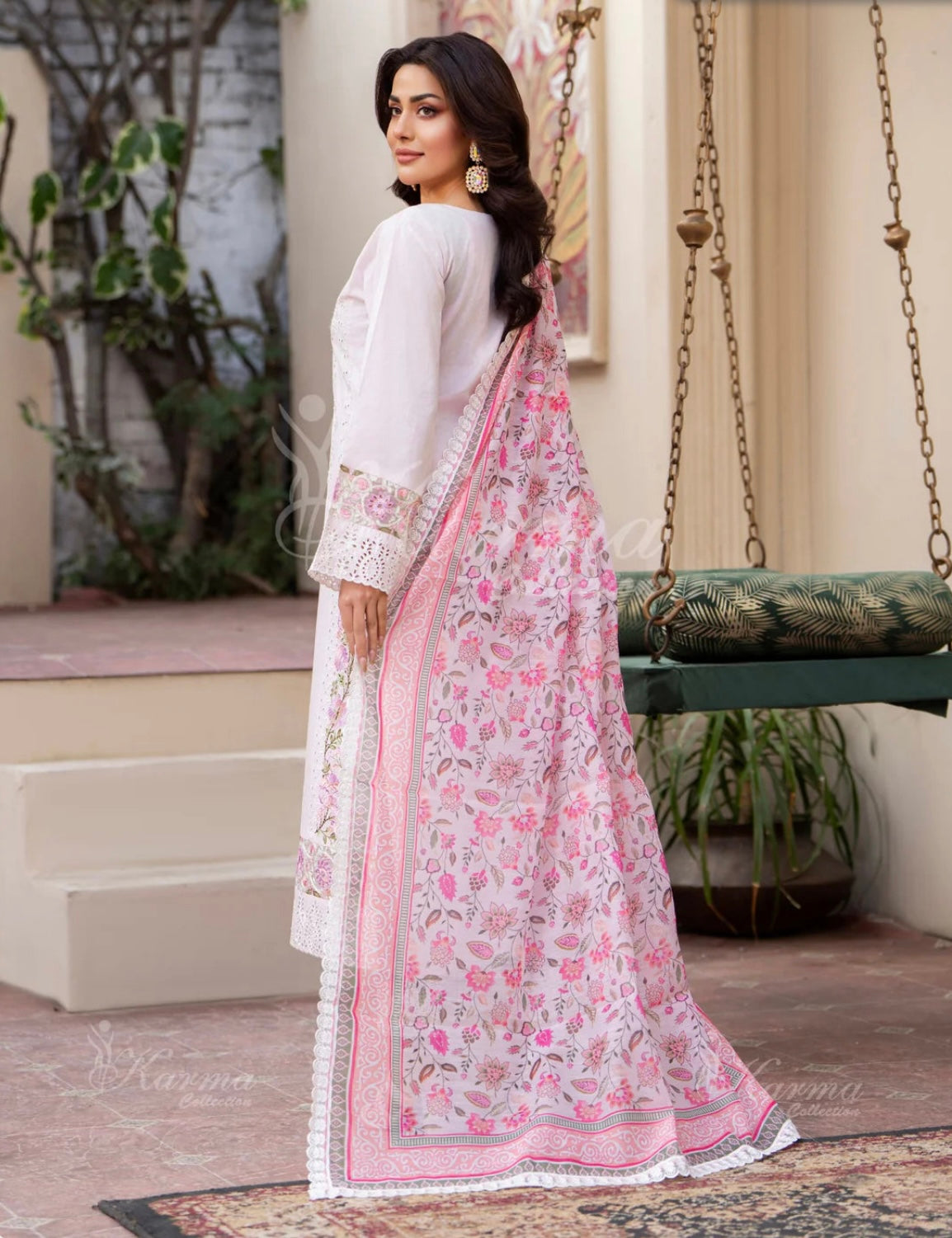 KARMA ‘Kayseria Vol 1’ | Embroidered Cotton Readymade | KC-1414 (Pink)