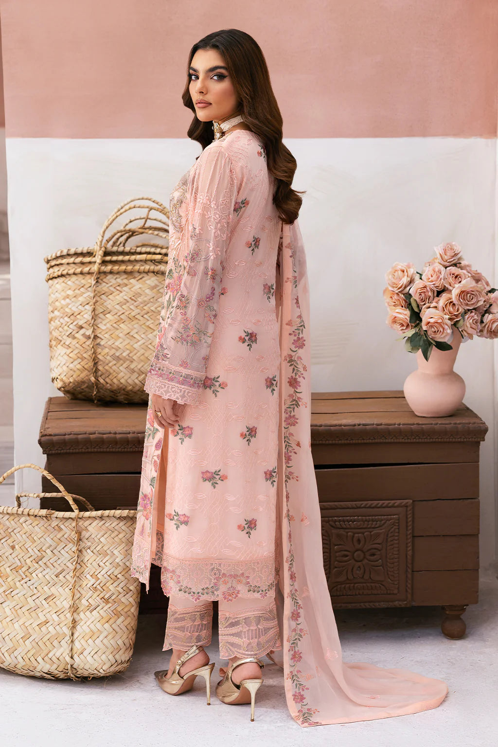 RAMSHA ‘Arzoo’ | Embroidered Chiffon Readymade | U101