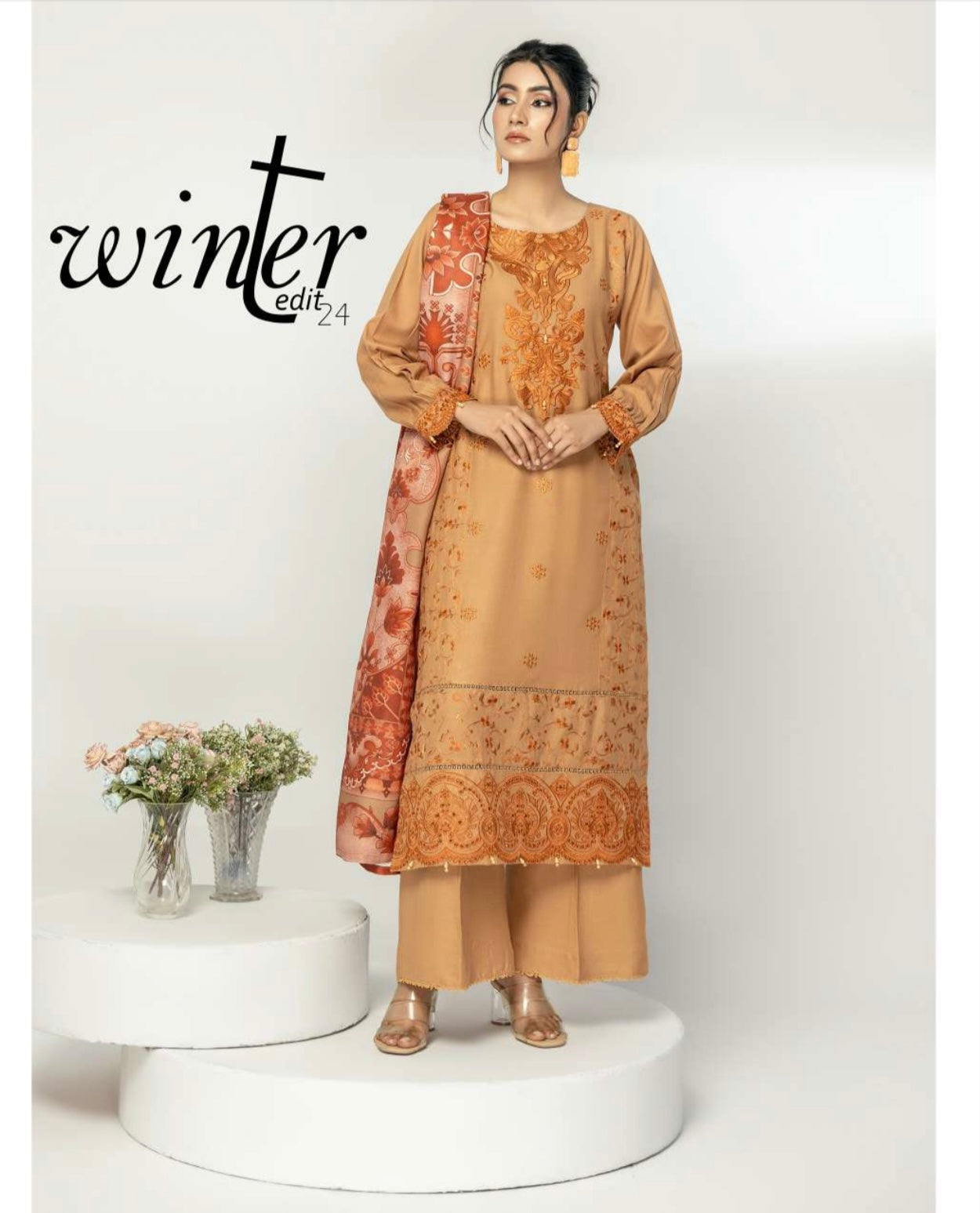 SIMRANS ‘Alpine Winter Luxe’ | Embroidered Alpine Readymade | SM738