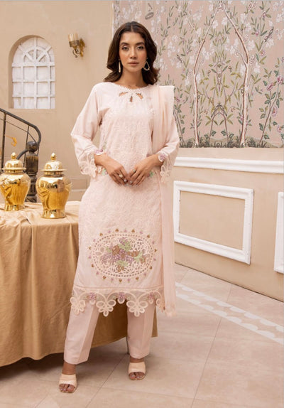 SIMRANS ‘Maria B Inspired’ | Embroidered Cotton Mother & Daughter Readymade | SM583 (Peach)