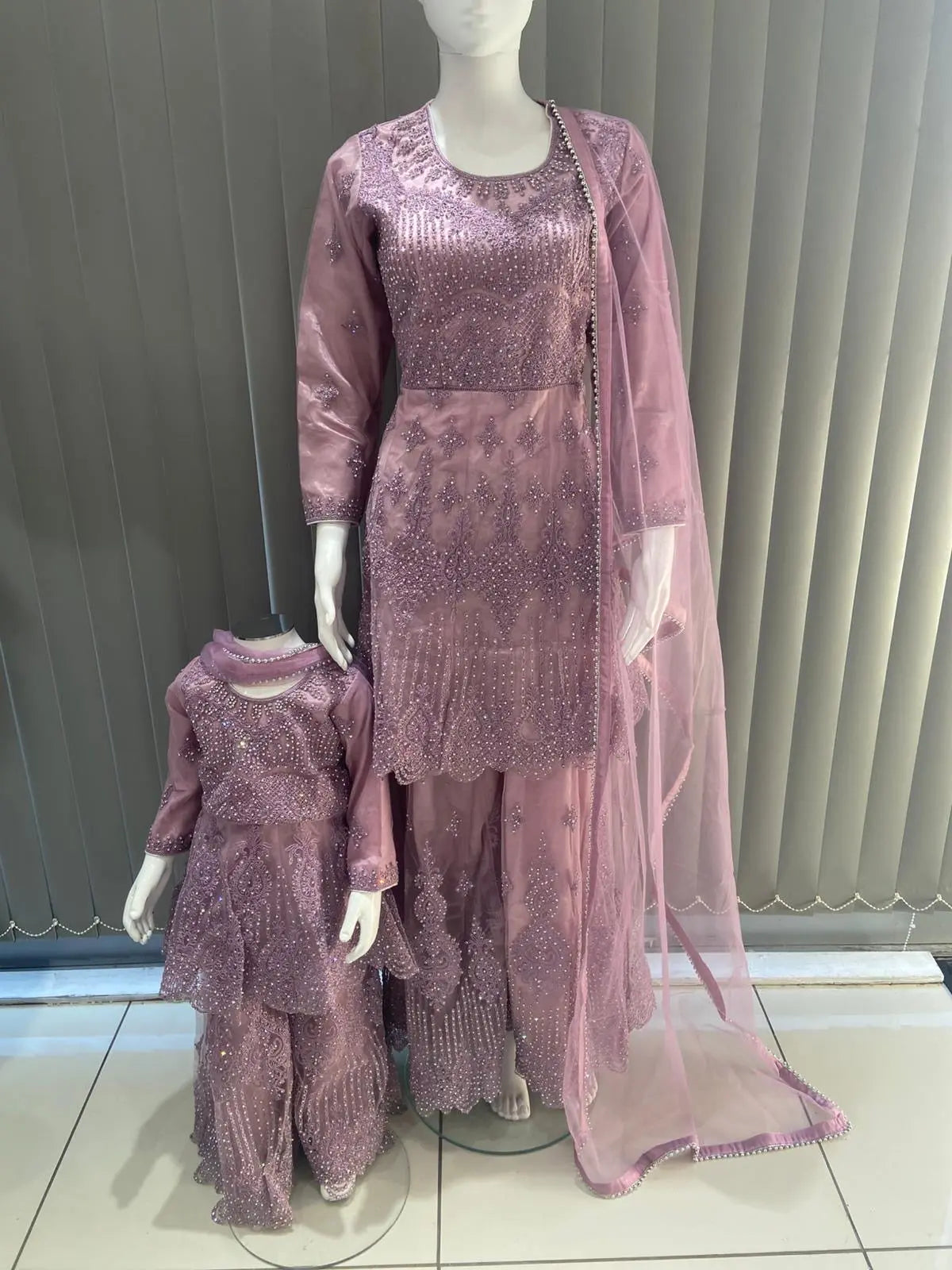 ASHA | Embroidered Hand Work Mother & Daughter Ready To Wear  | AS84