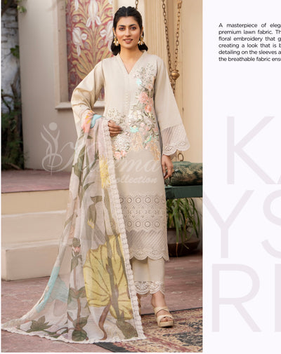 KARMA ‘Kayseria Vol 1’ | Embroidered Cotton Readymade | KC-1411 (Beige)