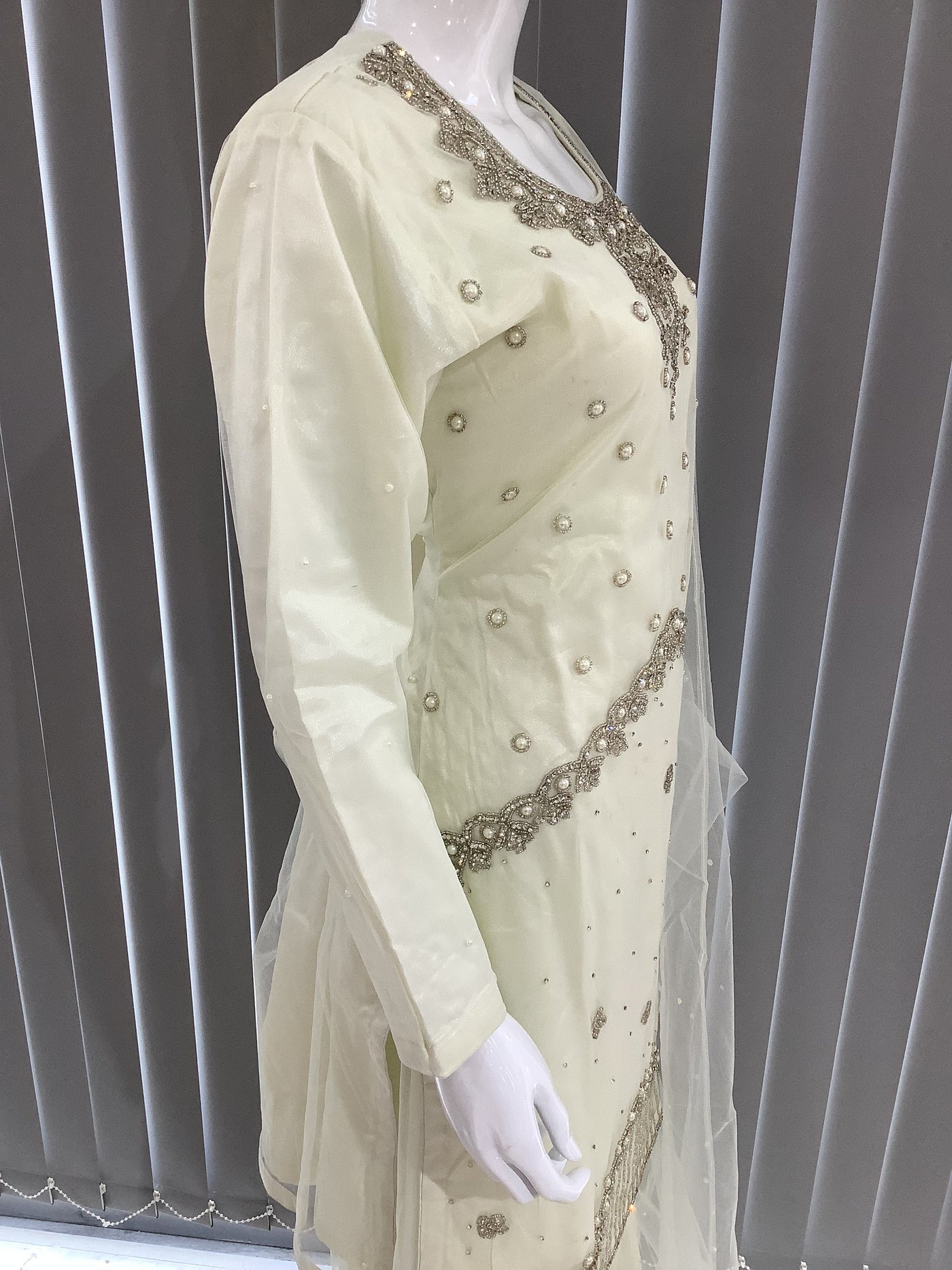 ASHA | Embroidered Hand Work Mother & Daughter Ready To Wear White | AS69