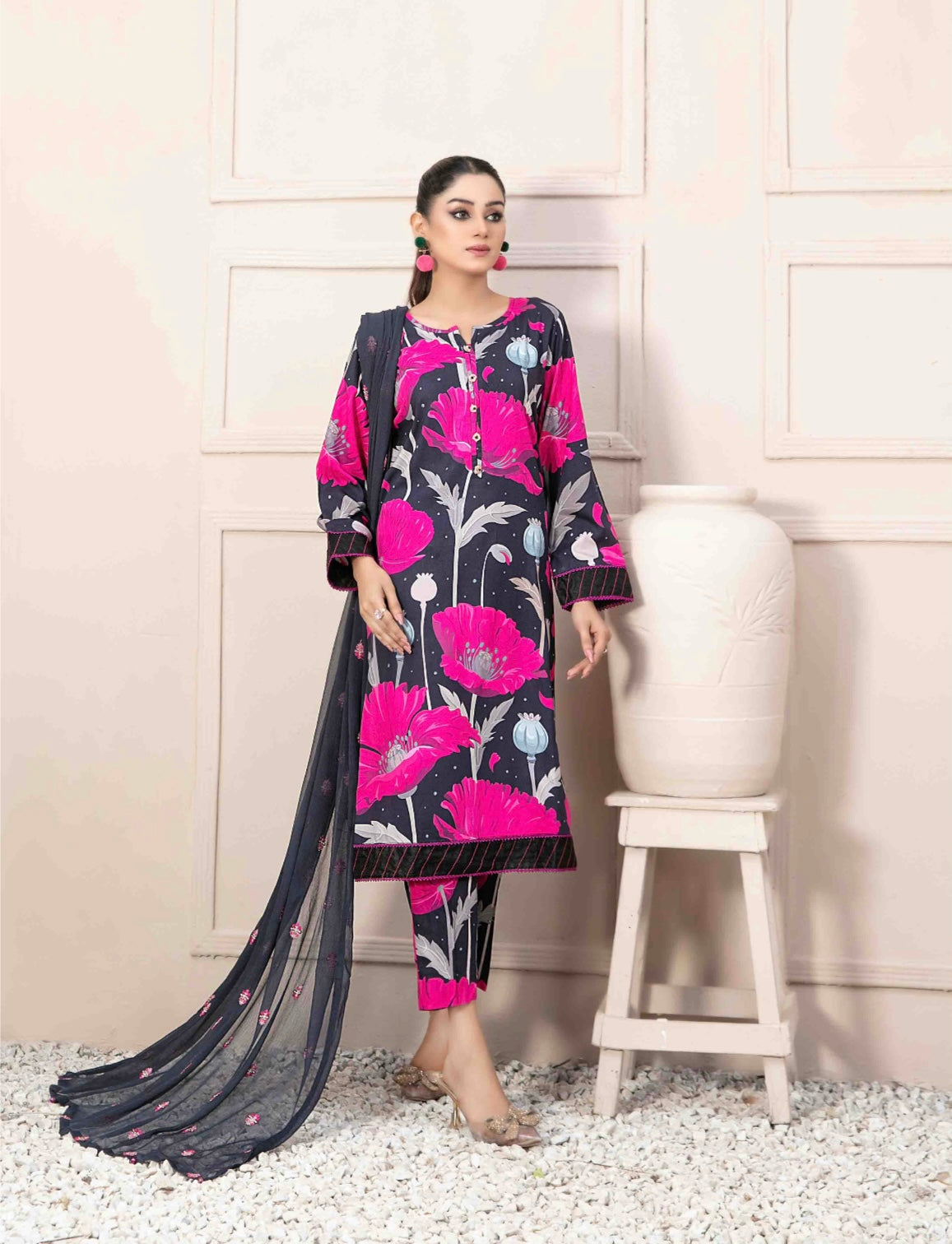 TAWAKKAL ‘Lida Vol 3’ | Staple Digital Print Linen Readymade | D9900