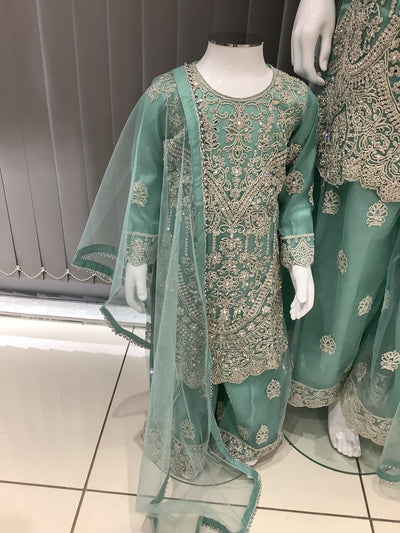 ASHA | Embroidered Net Mother & Daughter Ready To Wear  | AS74